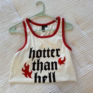 Windsor White Tank Top with Red Trim & Graphic